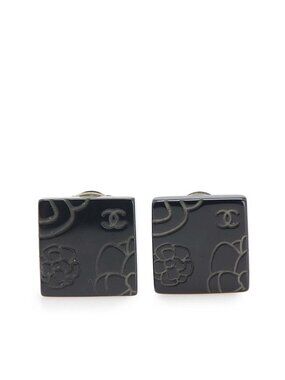 Chanel Camellia Square Black Metal